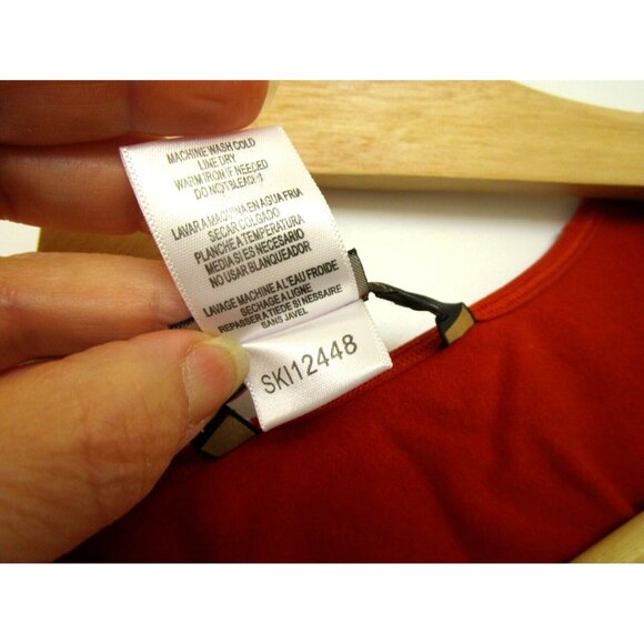 BCBG MAXAZRIA Orange Ruched Stretch Wide Strap Blouse/Tank Top - Size Med/Large - Picture 5 of 15